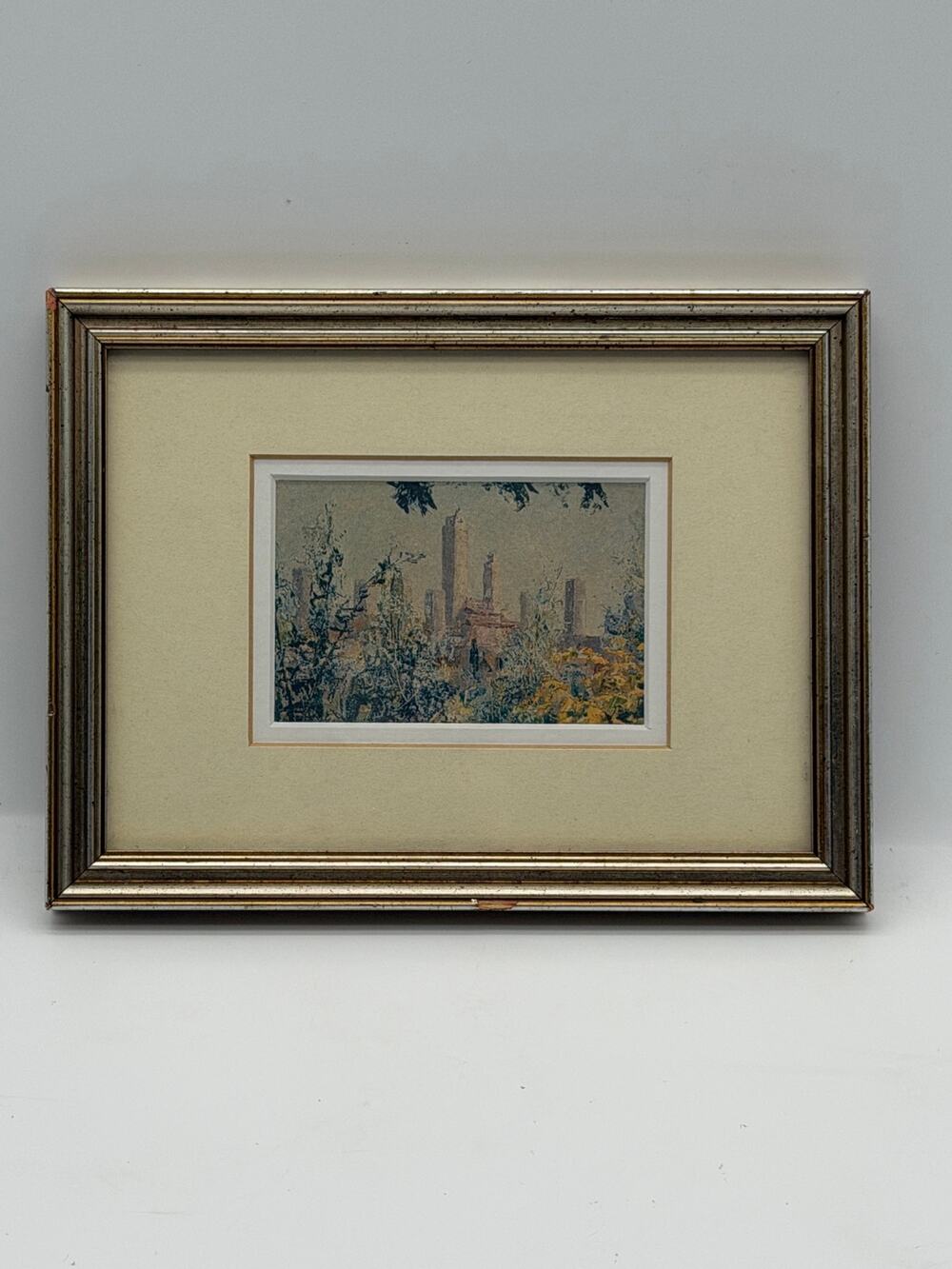 Vintage Framed San Gimignano Italy Art Print -Custom Framed-8x 6.5Tuscan Skyline